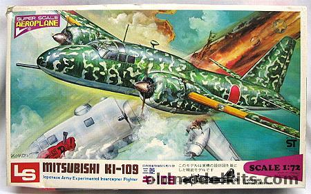 LS 1/72 Mitsubishi Ki-109 with Clear Fuselage and Cowlings for Motorizing, 3 plastic model kit